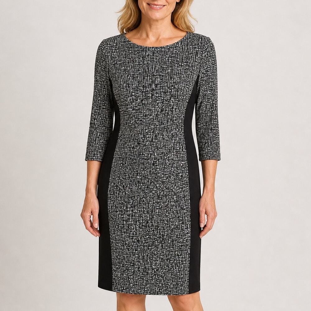 Lauren Ralph Lauren Dress 2 Black Ruched Stretch Jersey Sheath Cocktail Career